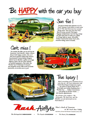 1950 Nash All-line Ad "Be happy with the car you buy"