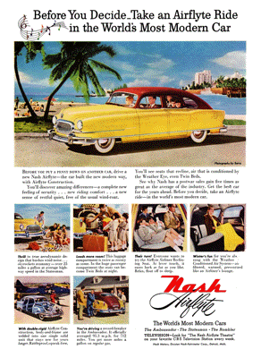 1951 Nash Ad "Before you decide, take an Airflyte ride"