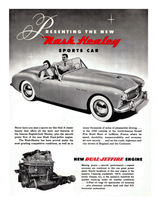 1951 Nash-Healey Ad "Presenting the new Nash-Healey sports car"