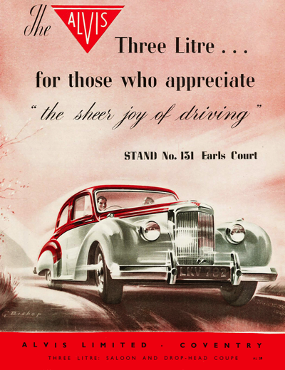 1952 Alvis Ad ". . . for those who appreciate the sheer joy of driving."