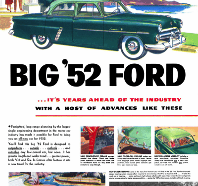 1952 Ford Foldout Brochure Full-line