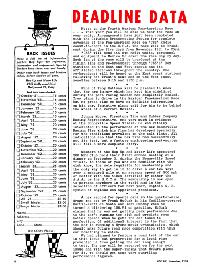 HOP November 1953 - DEADLINE DATA