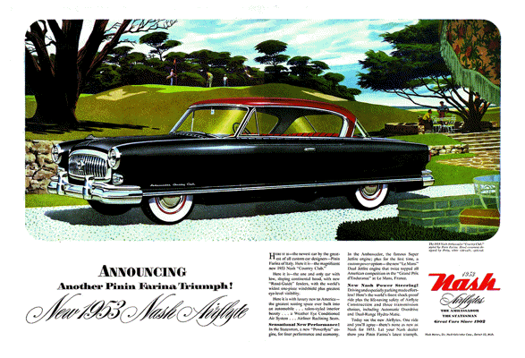 1953 Nash Ad "Announcing Another Pinin Farina triumph!"