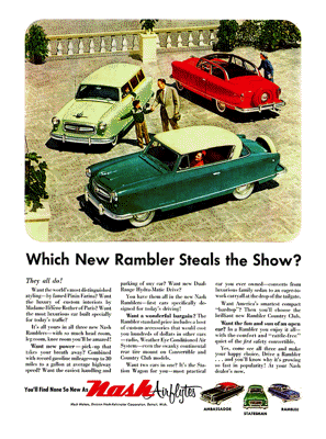 1953 Nash Rambler Ad "Which Rambler steals the show?"