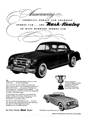 1953 Nash-Healey Ad “Smartest Sports Car . . .”