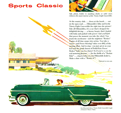 1953 Oldsmobile 98 Convertible Ad “Sports Classic”