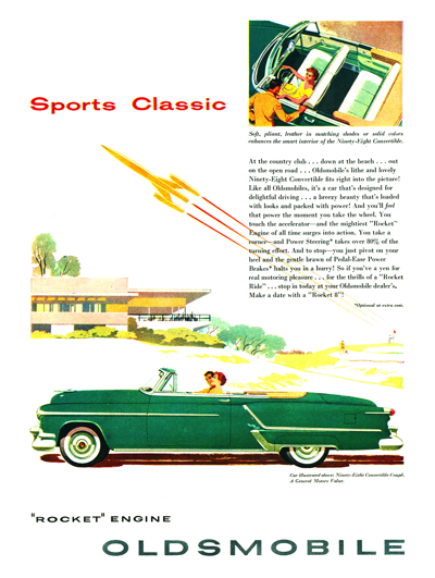 1953 Oldsmobile 98 Convertible Ad "Sports Classic"