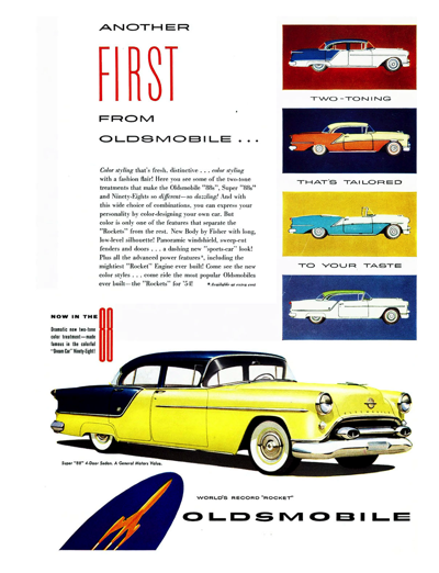1954 Oldsmobile Super 88 Ad "Another First from Oldsmobile"