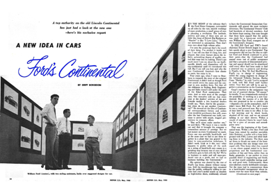 ML May 1955 - A New Idea in Cars Ford's Continental
