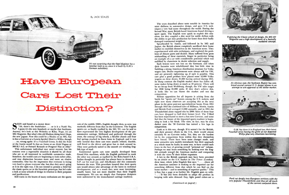SCI May 1956 - Have European Cars Lost Distinctions?