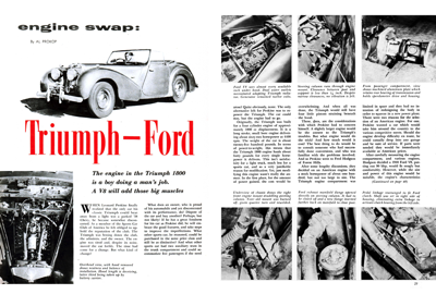 SCI June 1956 - engine swap: Triumph - Ford