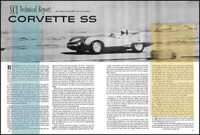 SCI August 1957 - Corvette SS