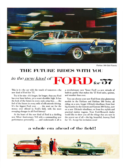 1957 Ford Print Ad “The future rides with you!”