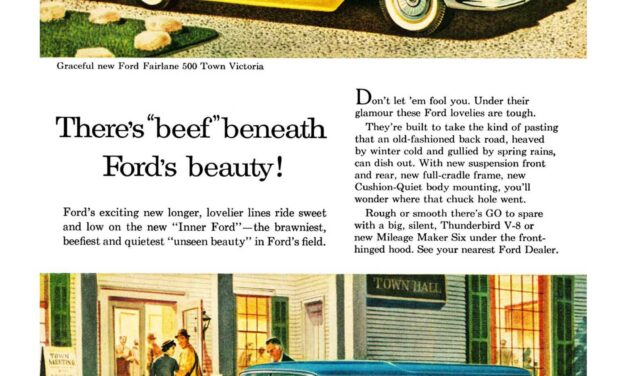 1957 Ford Print Ad “There’s beef beneath Ford’s beauty”