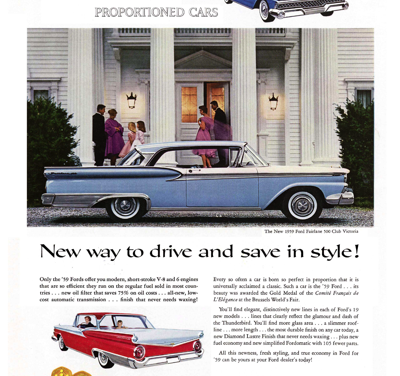 1959 Ford Print Ad “New way to drive and save in style!”