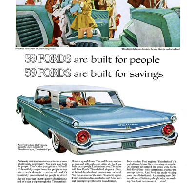 1959 Ford Print Ad “59 Fords are built for people”