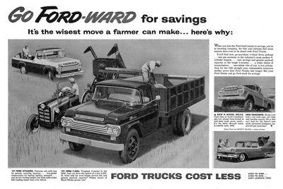 1959 Ford Trucks Print Ad “It’s the wisest move a farmer can make . . .”