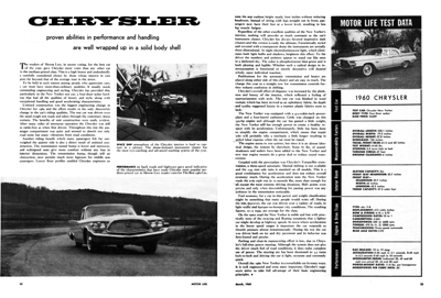 ML March 1960 - Chrysler..proven abilities wraped in solid body shell