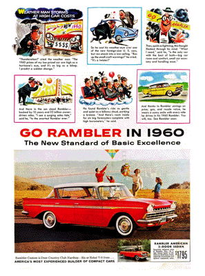 1960 AMC Rambler Ad "The new standard of basic excellence."
