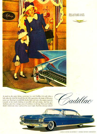 1960 Cadillac 60 Special Ad “it is only when the lady takes the wheel herself”