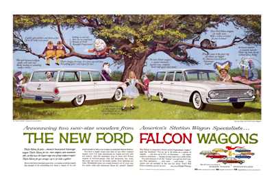 1960 Falcon Wagons Ad Wide “Announcing two new-size wonders . . .”