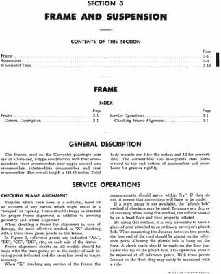 1961 Chevrolet Shop Passenger Car Shop Manual Section 3 Frame and Suspension