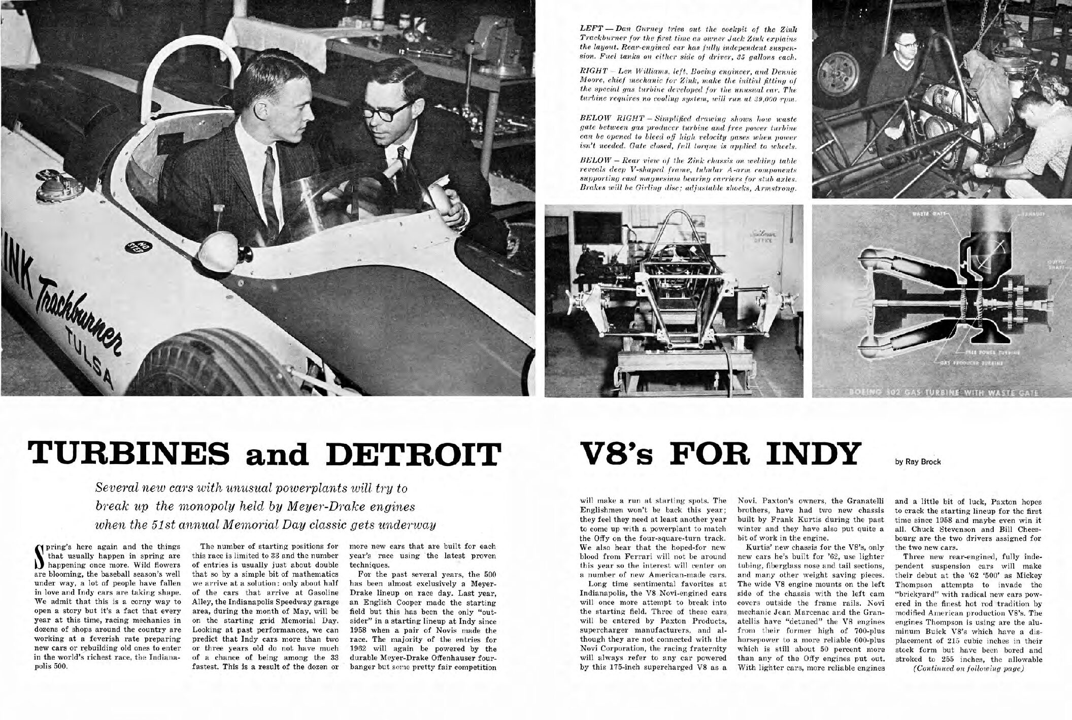 HR June 1962 - TURBINES and DETROIT V8's FOR INDY