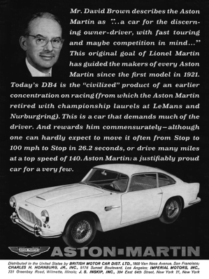 1962 Aston Martin Ad "A car for the discerning owner-driver"