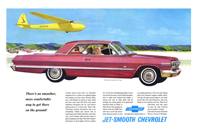 1962 Chevrolet Ad, Impala Sport Coupe "There's no smoother, more comfortable way to get there on the ground!"