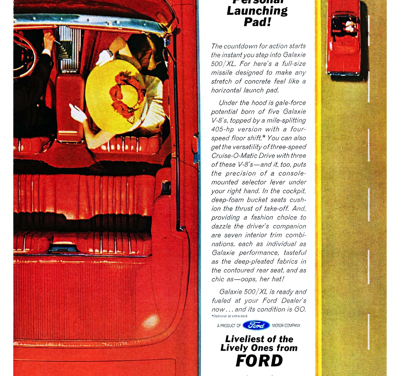 1962 Ford Ad Galaxie 500XL “500 Xl: Personal Launching Pad!”