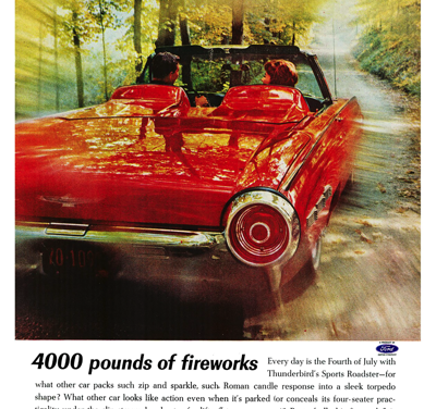1962 Ford Ad Thunderbird “4000 pounds of fireworks”