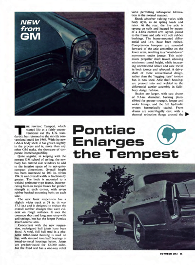 CL October 1963 - Pontiac Enlarges the Tempest