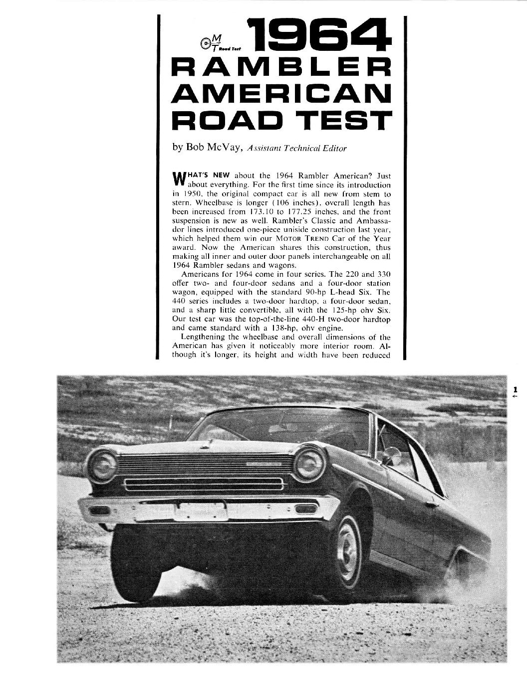 MT December 1963 - 1964 Rambler American Road Test