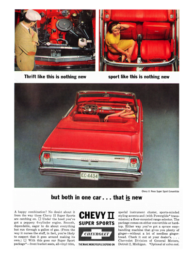 1963 Chevrolet Chevy II Ad "Thrift and sport in one car, that is new"