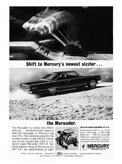 1963 Mercury Ad "Shift to Mercury's newest"