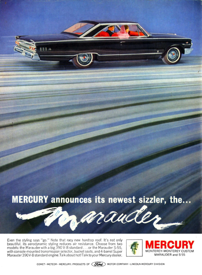 1963 Mercury Ad "Mercury announces" Color