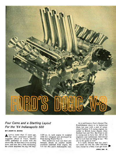 CL April 1964 - FORD'S DOHC V-8