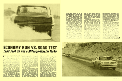 CL April 1964 - ECONOMY RUN VS. ROAD TEST