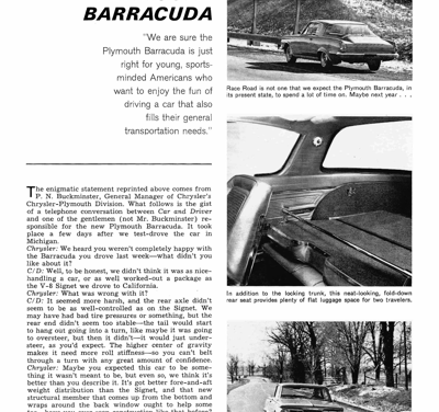 CD May 1964 – PLYMOUTH BARRACUDA