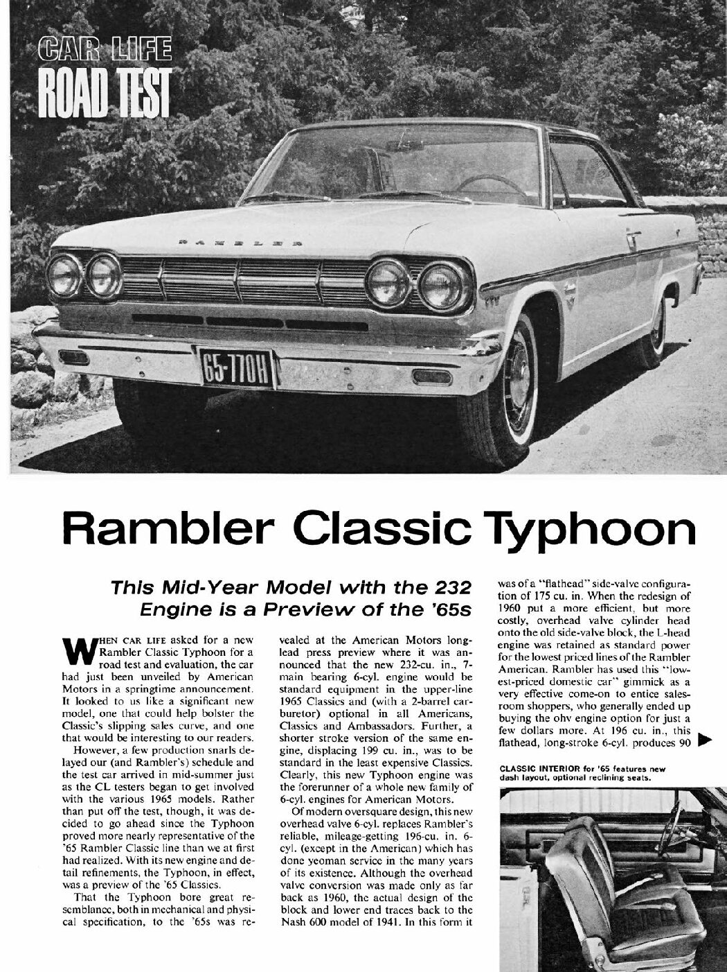 CL October 1964 - Rambler Classic Typhoon Road Test