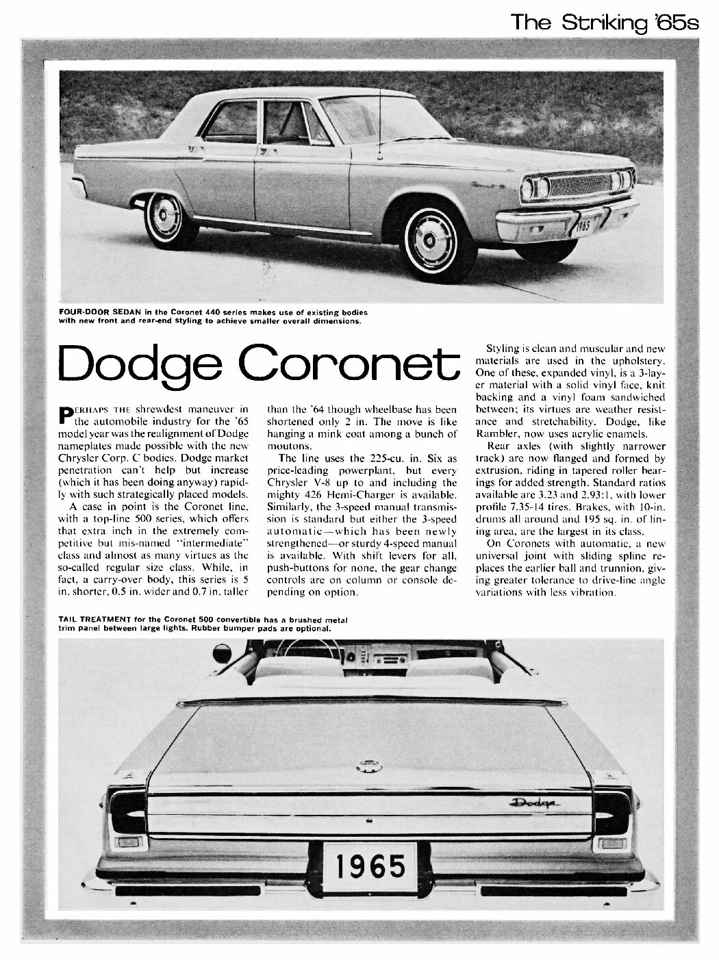 CL October 1964 – 1965 Dodge Coronet Preview