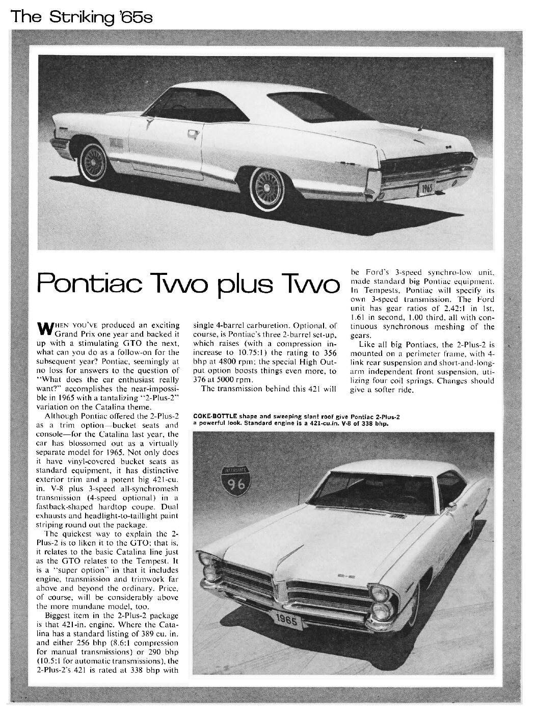 CL October 1964 - 1965 Pontiac Two plus Two Preview