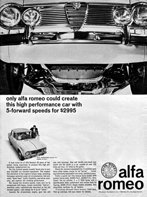 1964 Alfa Romeo Ad "Only Alfa Romeo could create this"