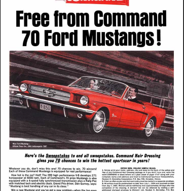 1964 Command Ad Mustang Giveaway Sweepstakes