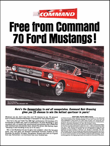 1964 Command Ad Mustang Giveaway Sweepstakes