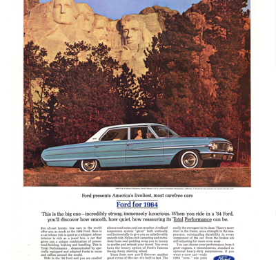 1964 Ford Ad Agency Detail – Galaxie 500 “Ford presents America’s liveliest, most carefree cars”