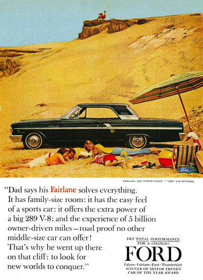 1964 Ford Ad Fairlane "Dad says Fairlane solves everything"