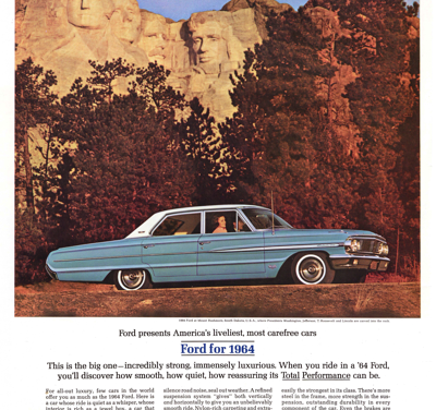 1964 Ford Ad Galaxie 500 “Ford presents America’s liveliest, most carefree cars”