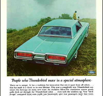 1964 Ford Ad Thunderbird “People who Thunderbird, move in a special atmosphere”