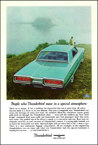 1964 Ford Ad Thunderbird "People who Thunderbird, move in a special atmosphere"